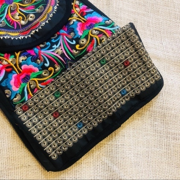 Embroidered Floral Boho Hippie Backpack - Picture 3 of 16